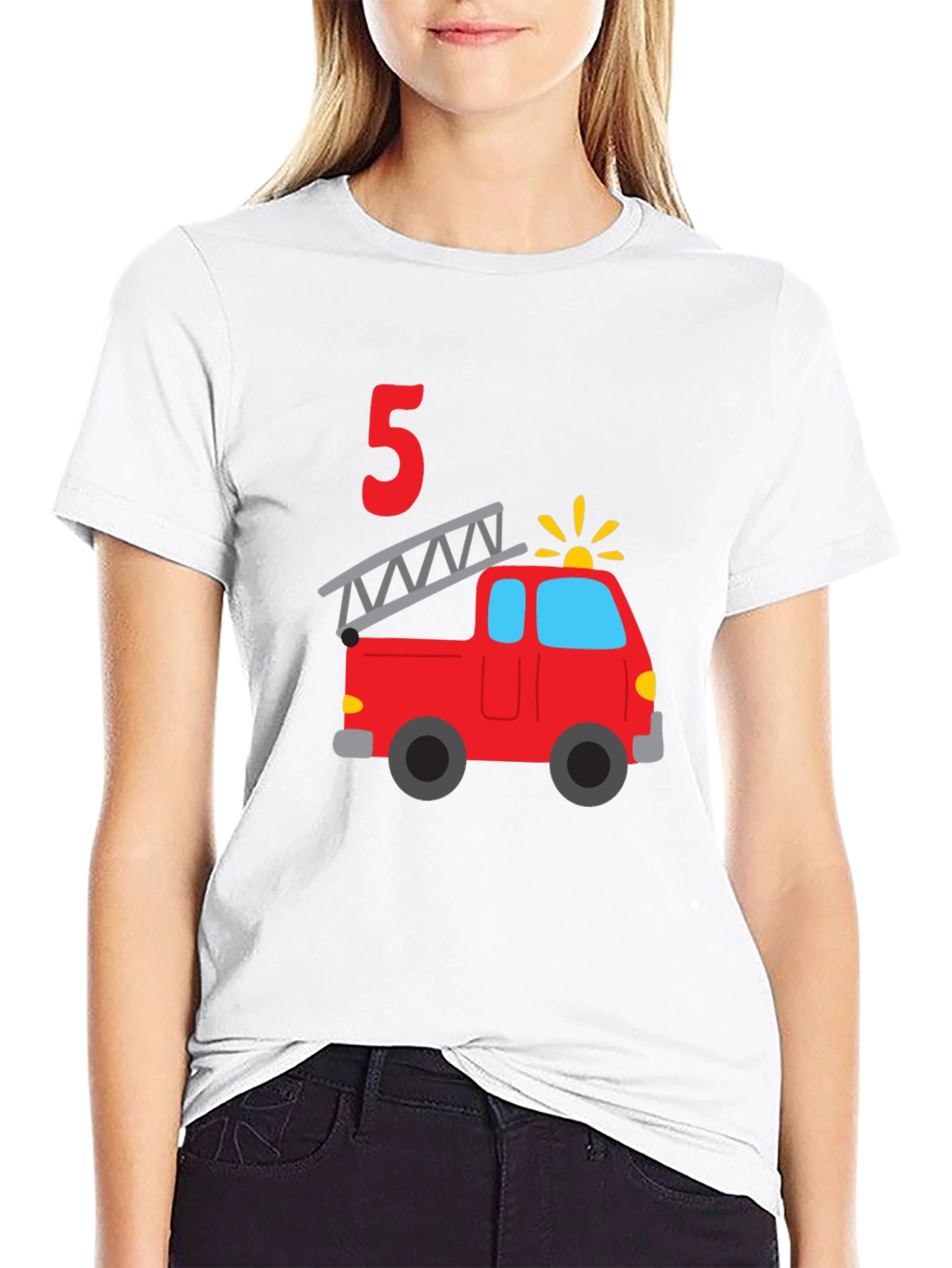 Fire Truck 5th Birthday T-Shirt