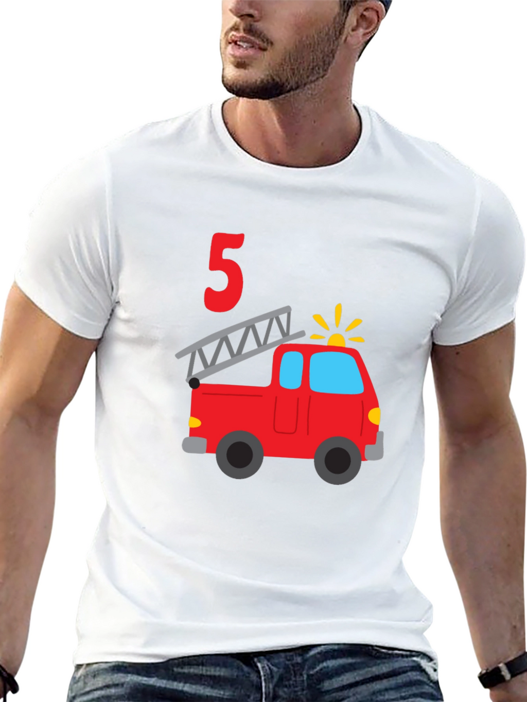 Fire Truck 5th Birthday T-Shirt