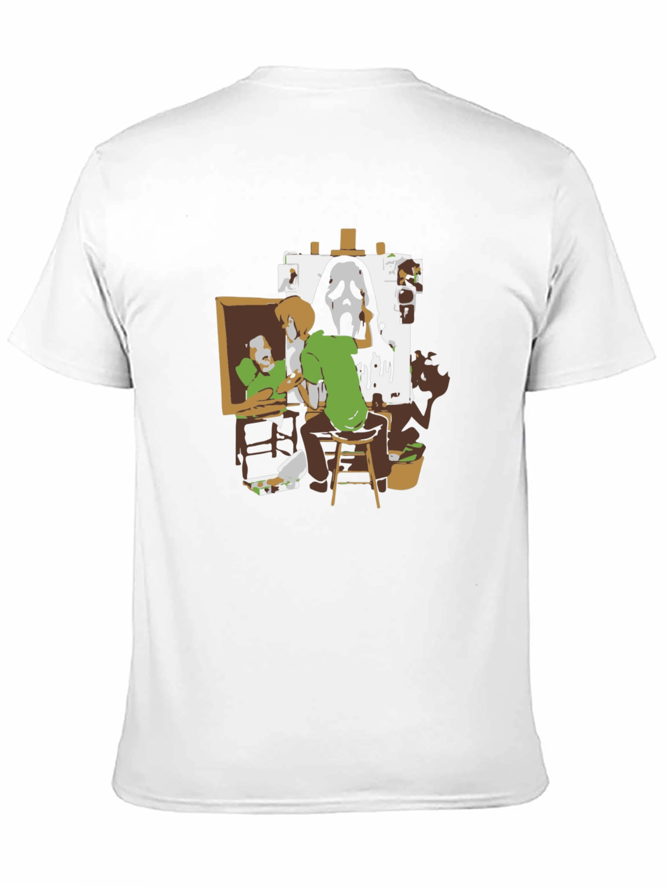 Shaggy Painting Ghost Face Black Graphic Tee