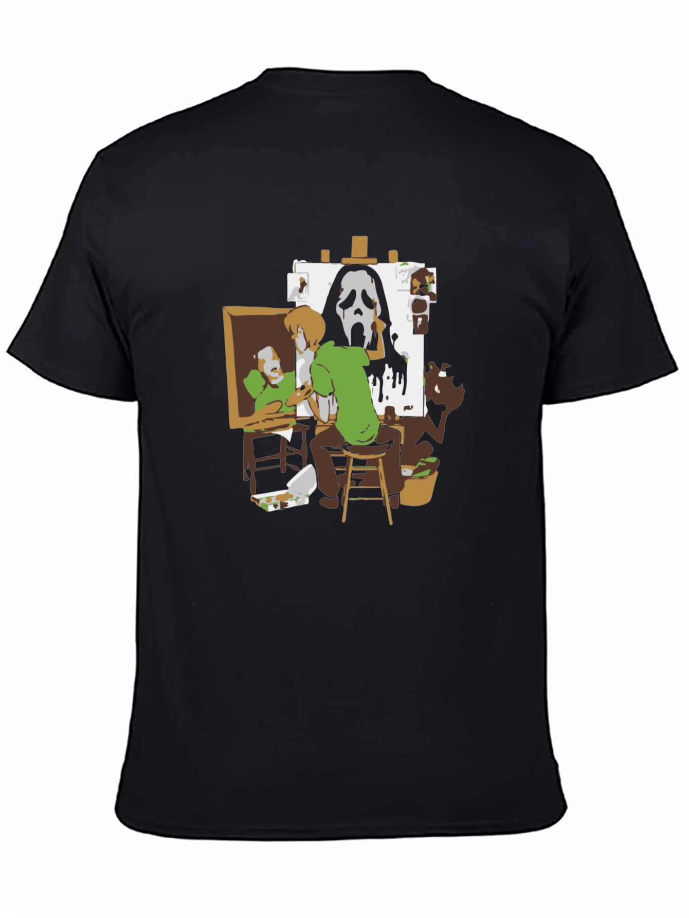 Shaggy Painting Ghost Face Black Graphic Tee