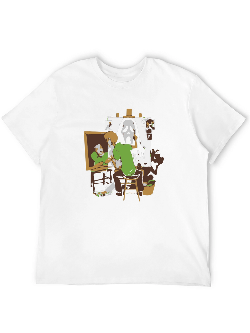 Shaggy Painting Ghost Face Black Graphic Tee