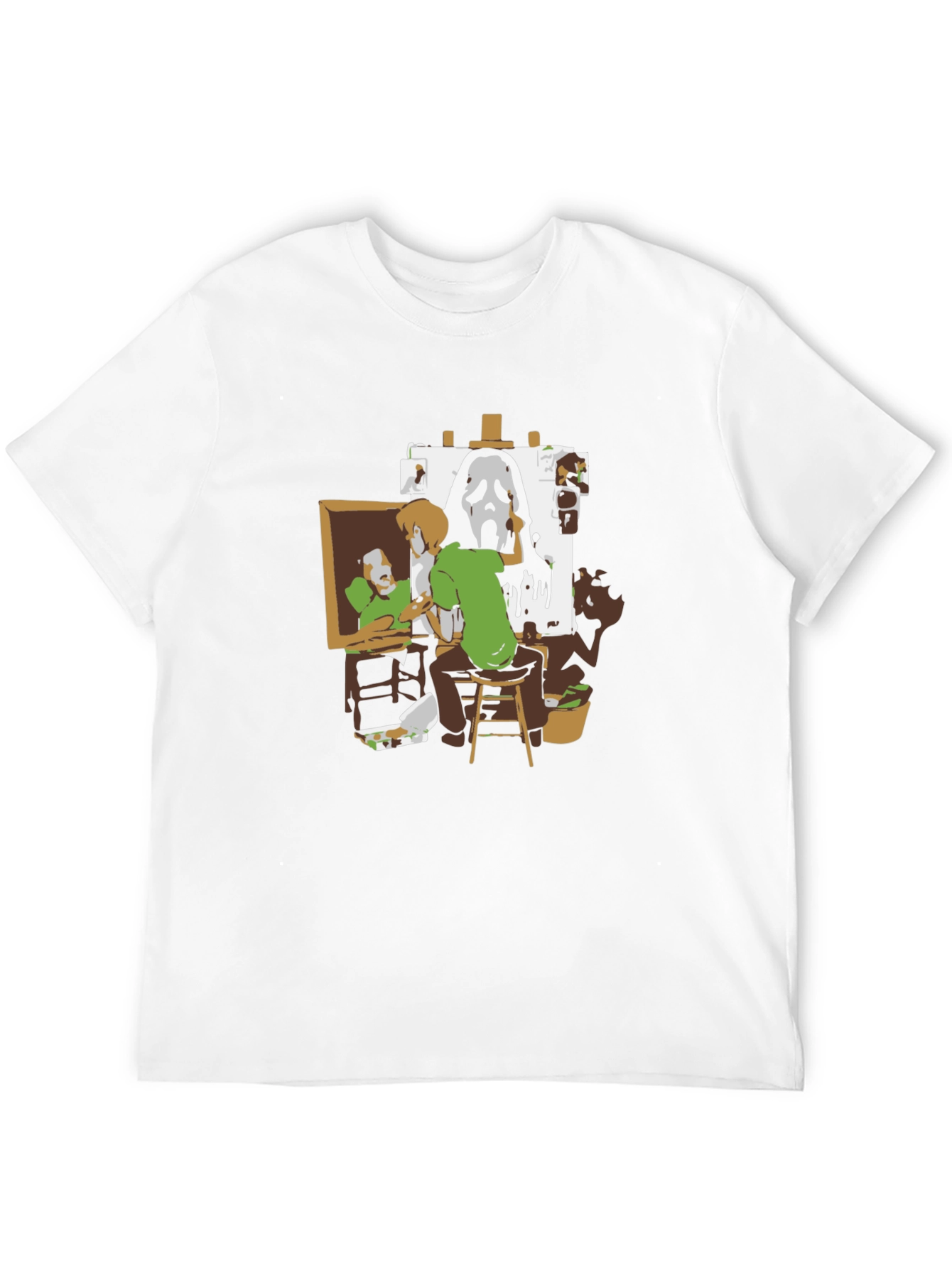 Shaggy Painting Ghost Face Black Graphic Tee