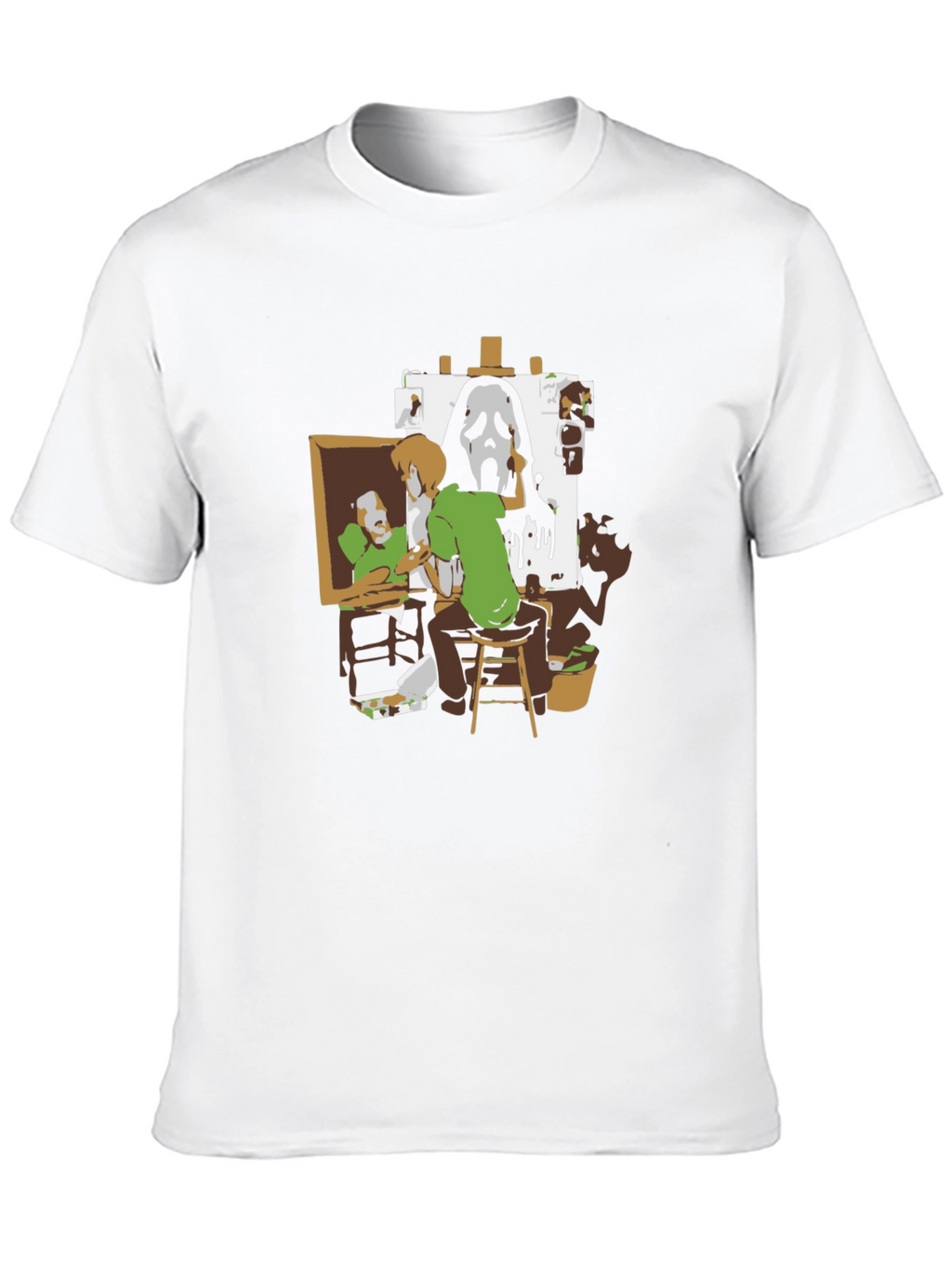 Shaggy Painting Ghost Face Black Graphic Tee