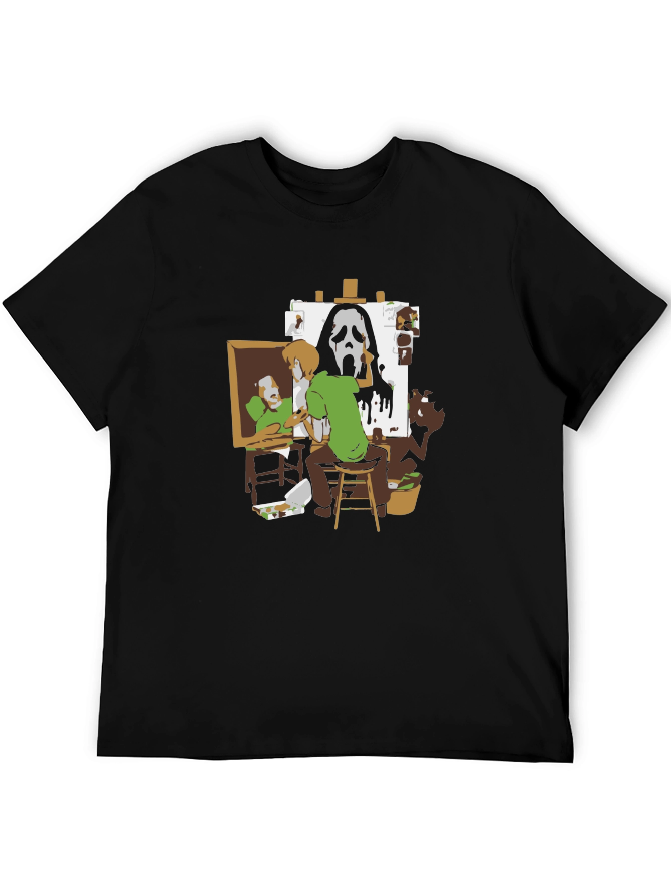 Shaggy Painting Ghost Face Black Graphic Tee