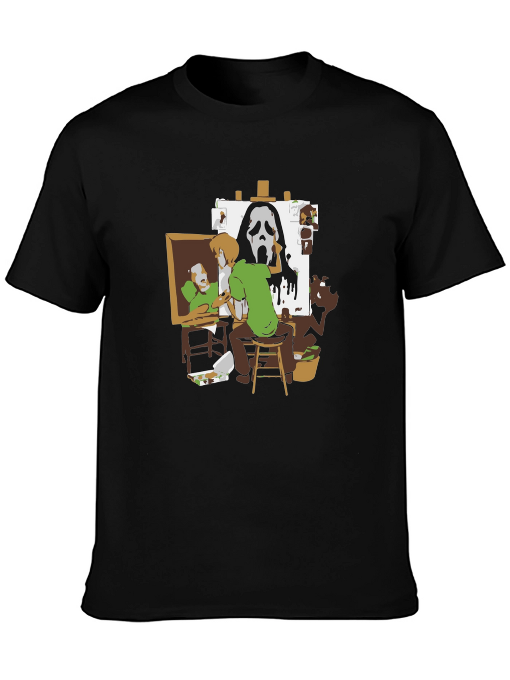 Shaggy Painting Ghost Face Black Graphic Tee