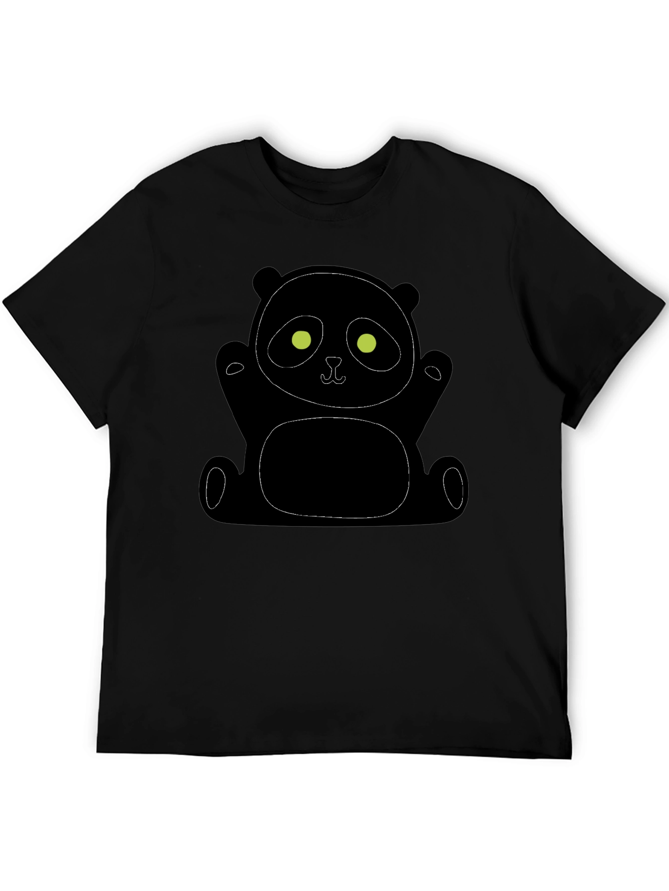 Cool Panda Bear Graphic Tee - Black Cotton Comfort