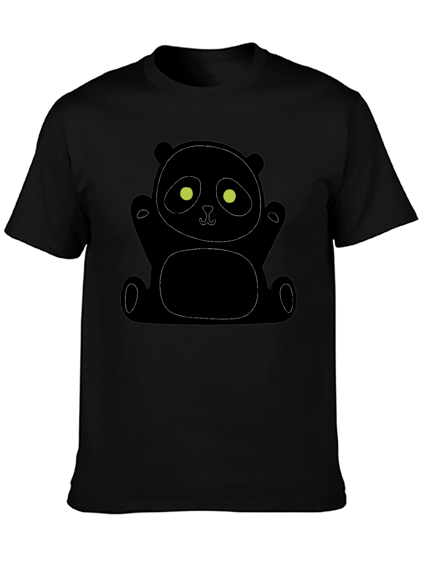 Cool Panda Bear Graphic Tee - Black Cotton Comfort