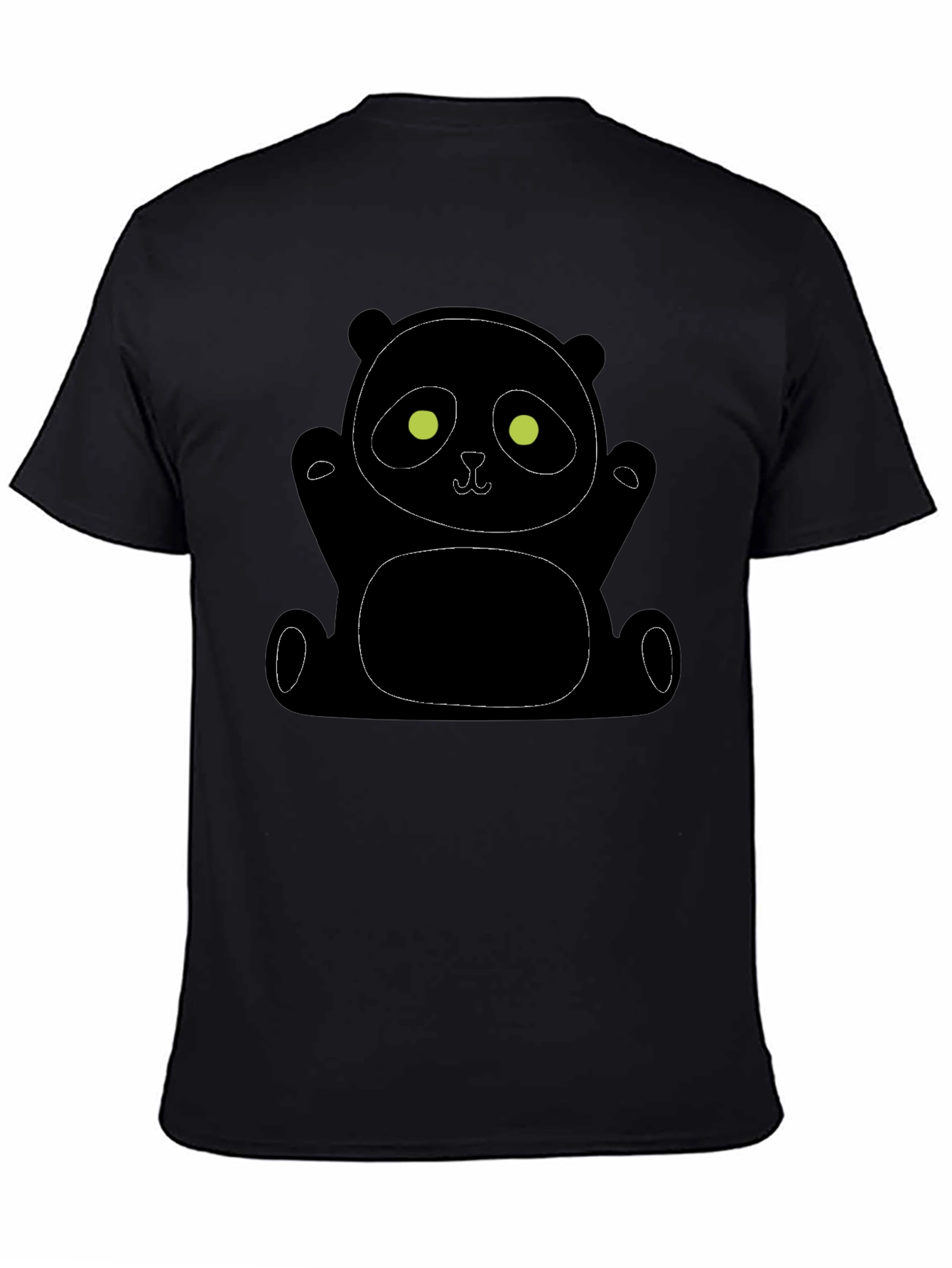 Cool Panda Bear Graphic Tee - Black Cotton Comfort