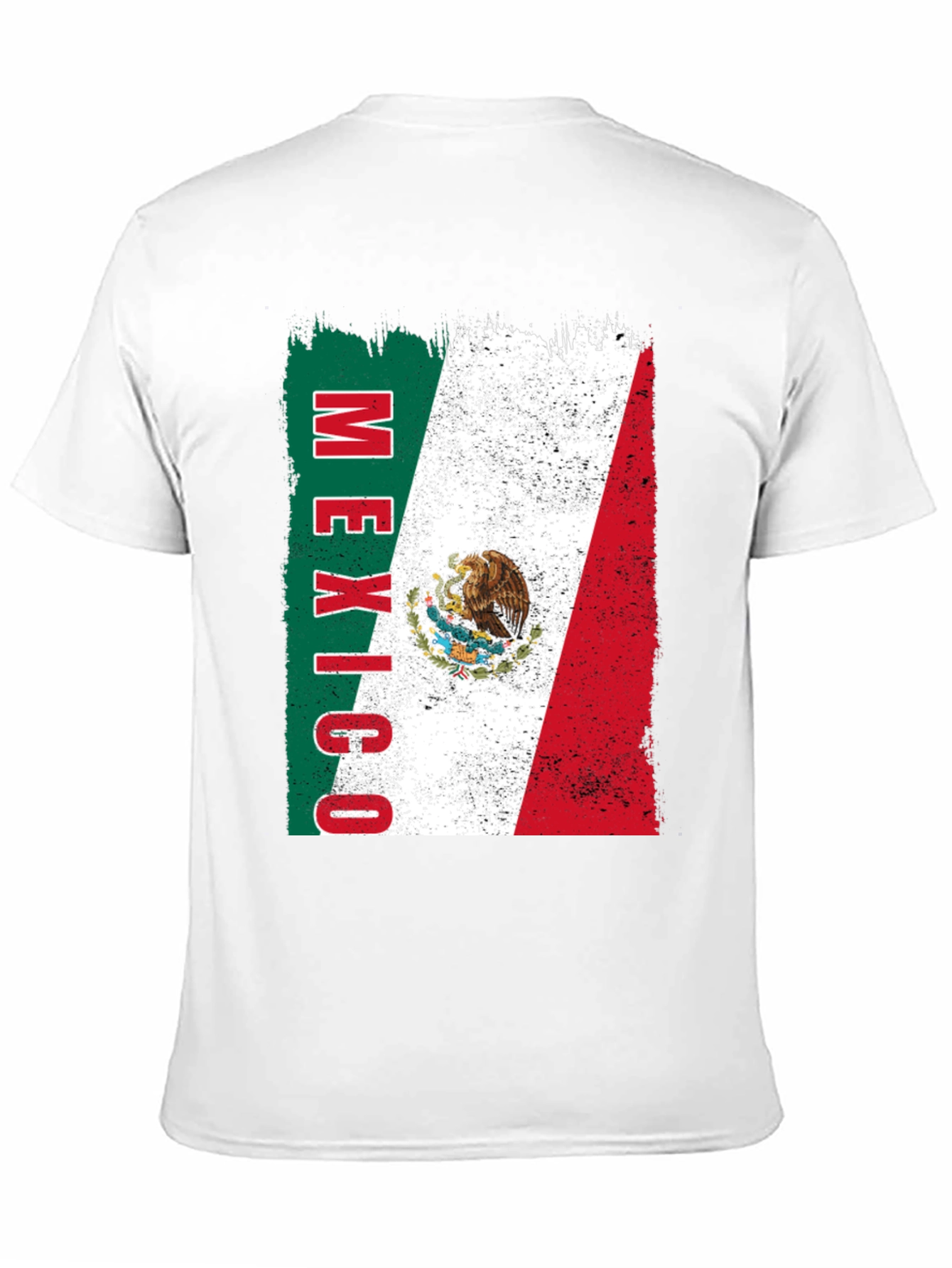 Distressed Mexico Flag Graphic T-Shirt - Black Cotton Tee