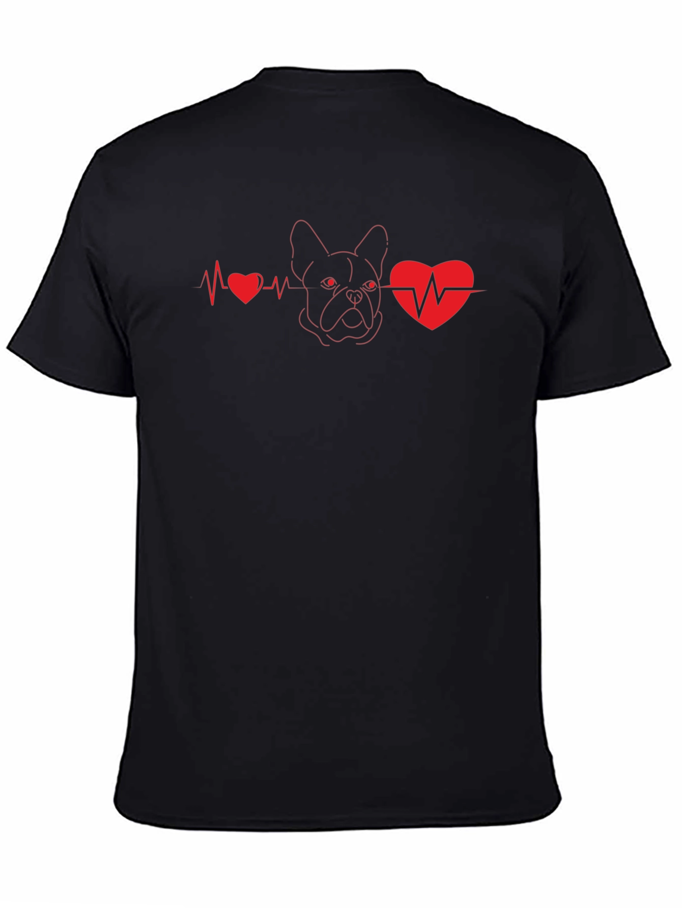 Dog Breed Heartbeat T-Shirt - Mens Black Tee