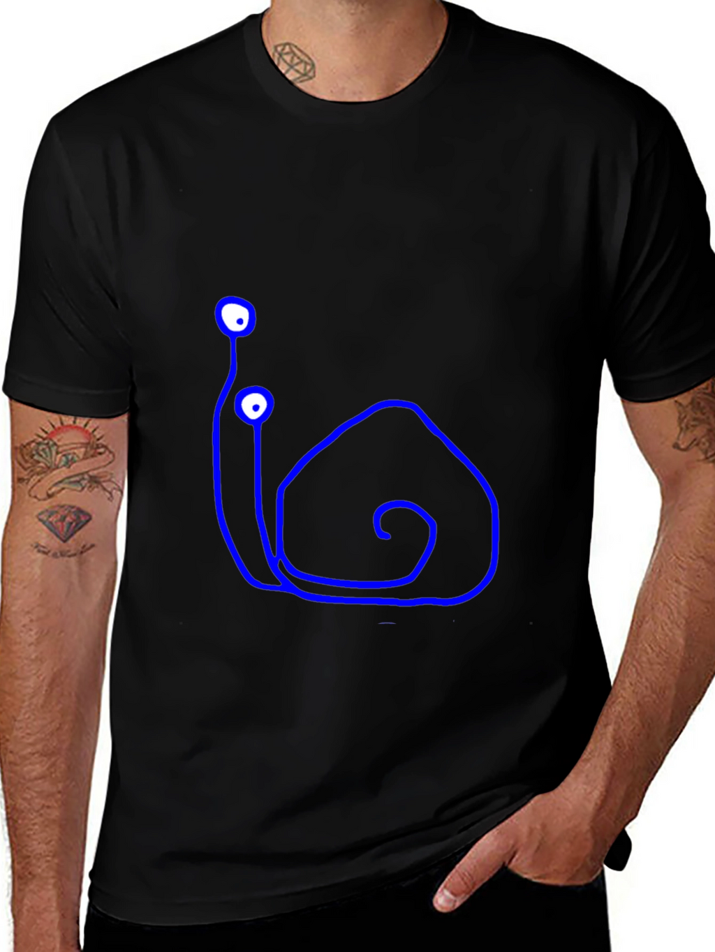 Snail Doodle Black T-Shirt