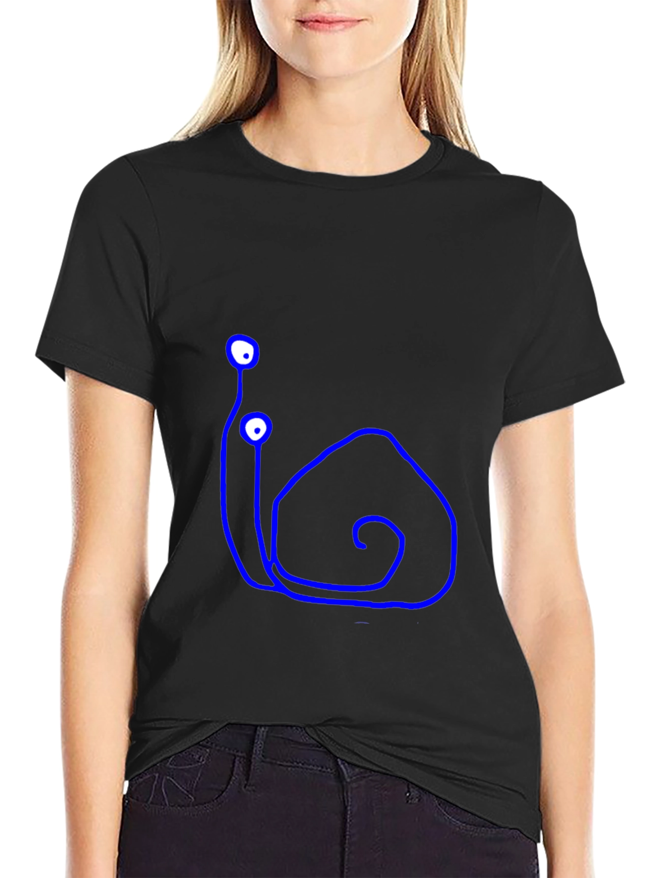 Snail Doodle Black T-Shirt