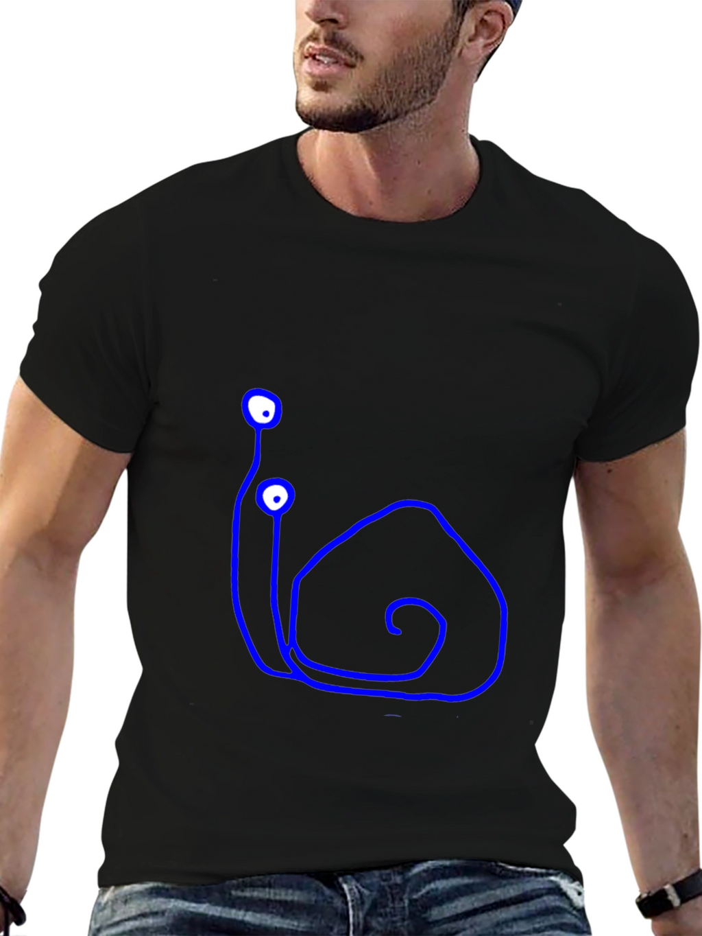 Snail Doodle Black T-Shirt