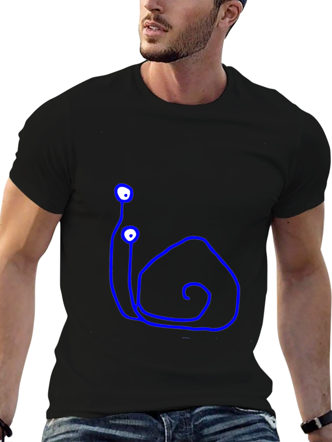 Snail Doodle Black T-Shirt