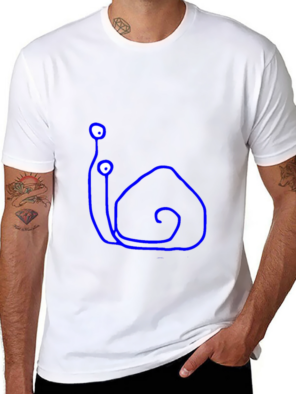 Snail Doodle Black T-Shirt
