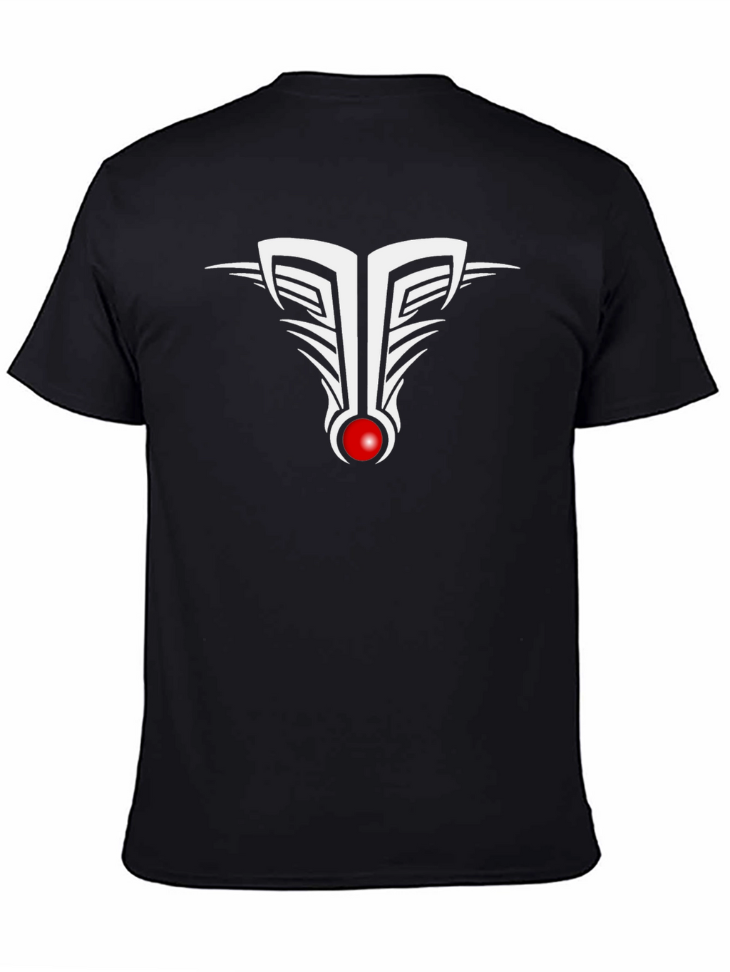 Abstract Graphic Tee - Black Cotton Blend T-Shirt