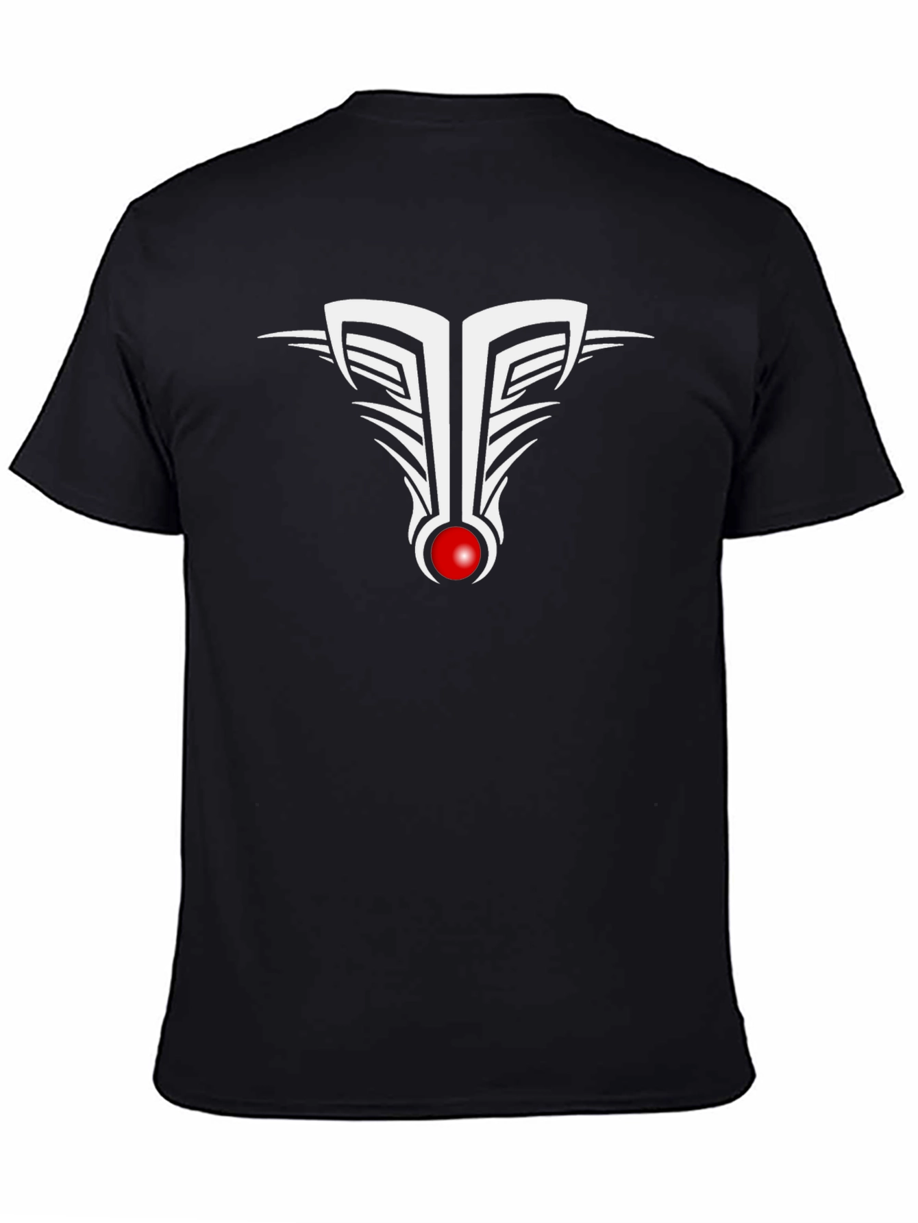 Abstract Graphic Tee - Black Cotton Blend T-Shirt