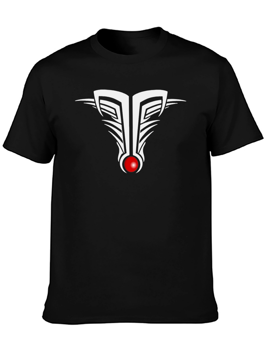 Abstract Graphic Tee - Black Cotton Blend T-Shirt