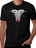 Abstract Graphic Tee - Black Cotton Blend T-Shirt