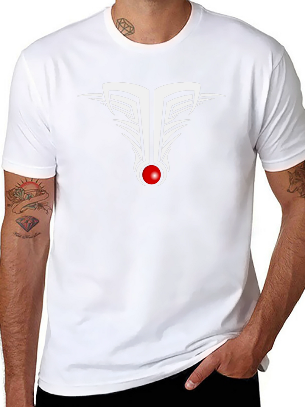 Abstract Graphic Tee - Black Cotton Blend T-Shirt