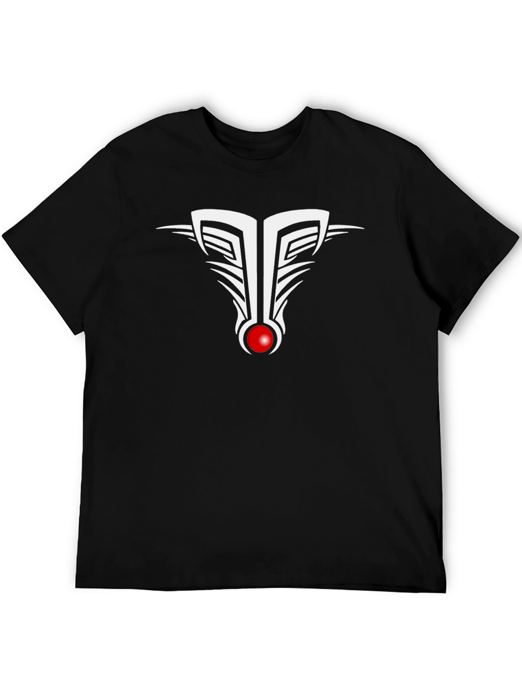 Abstract Graphic Tee - Black Cotton Blend T-Shirt