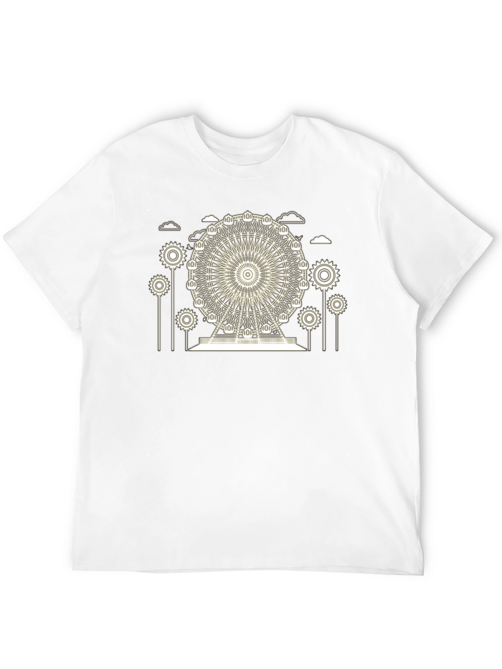 Ferris Wheel Graphic Tee - Black Cotton T-Shirt