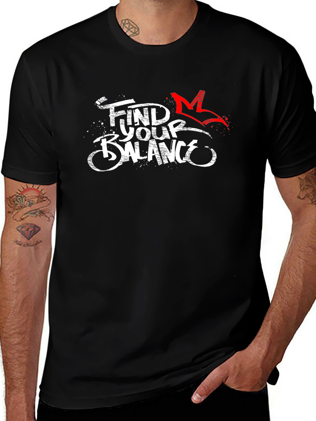 Find Your Balance Black Graphic Tee