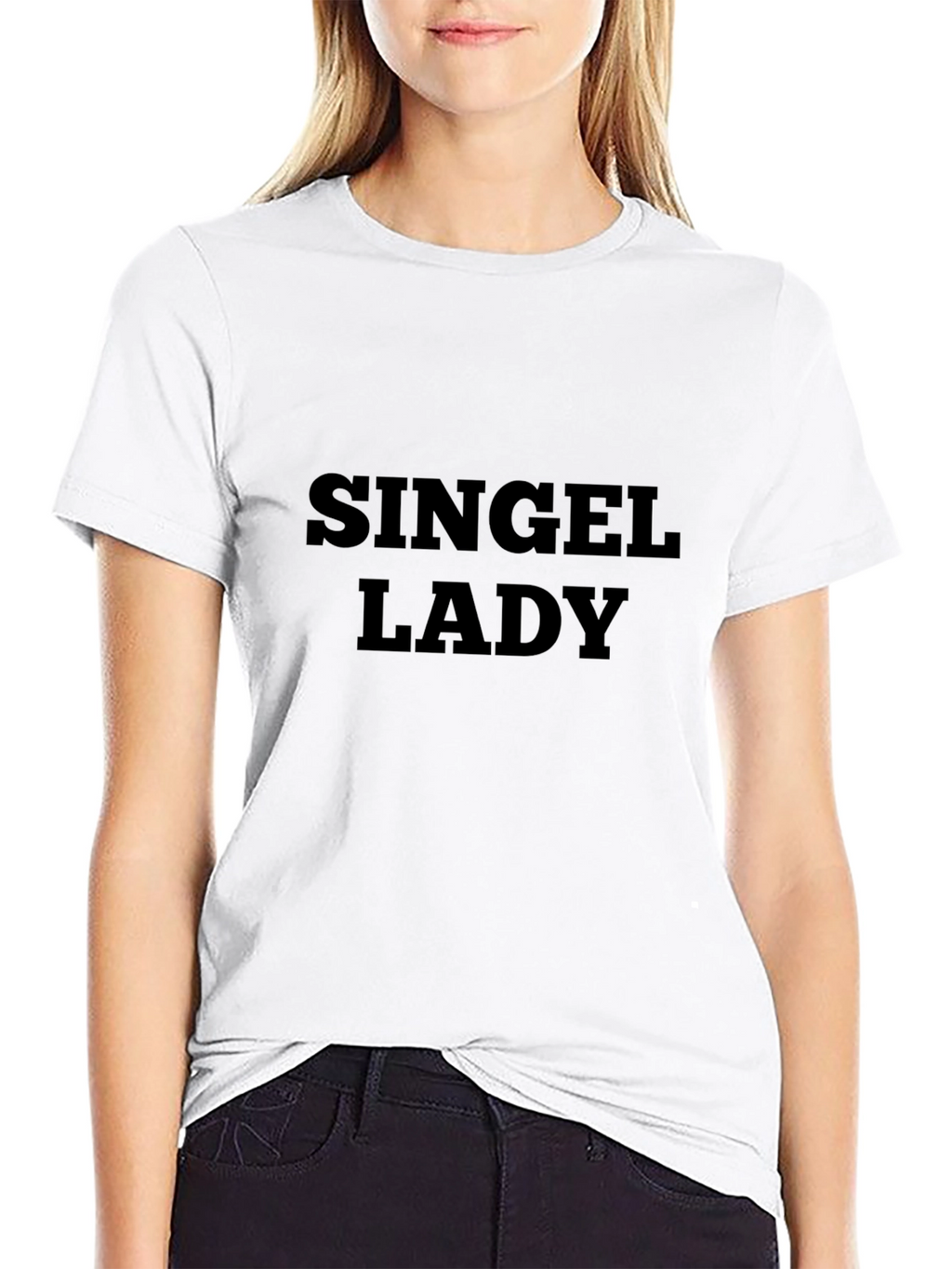 Single Lady Tee - Classic Black Crew Neck