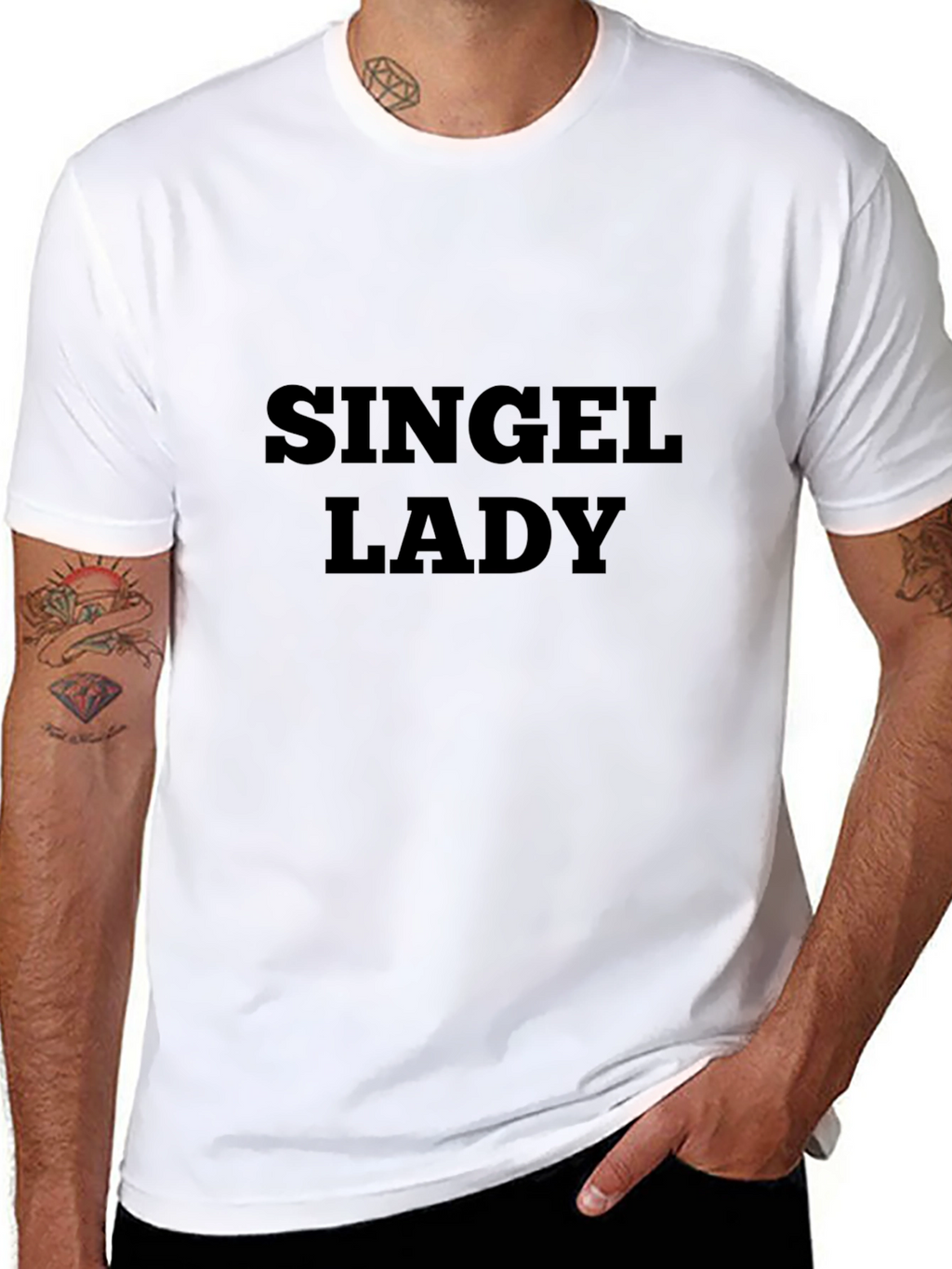 Single Lady Tee - Classic Black Crew Neck