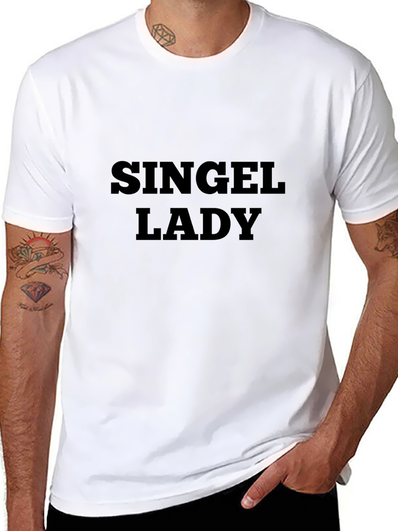 Single Lady Tee - Classic Black Crew Neck