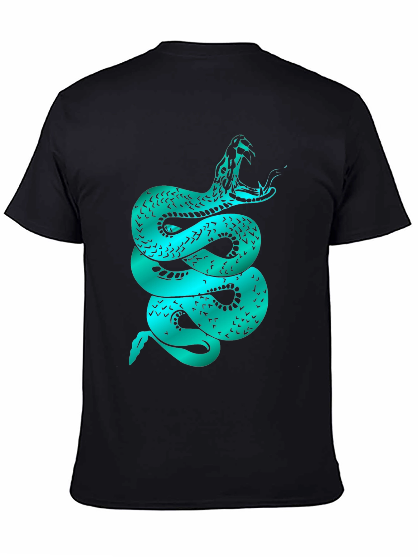 Mens Snake Graphic Tee - Black Cotton