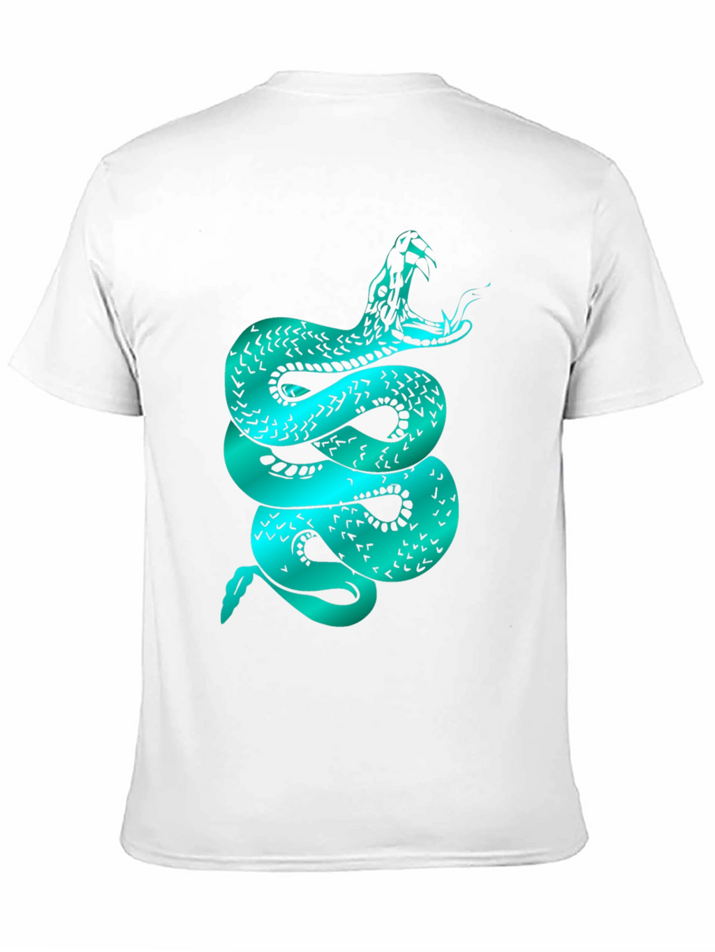 Mens Snake Graphic Tee - Black Cotton