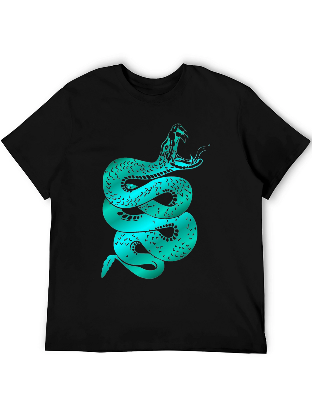 Mens Snake Graphic Tee - Black Cotton