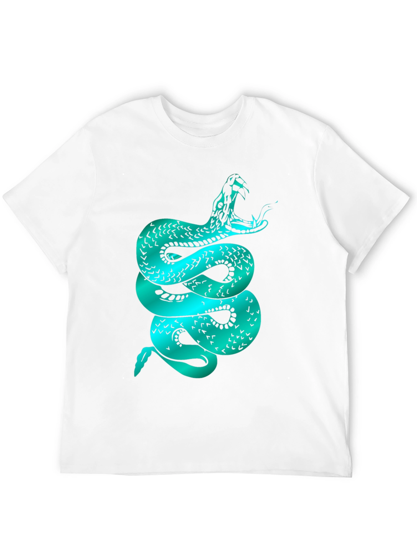 Mens Snake Graphic Tee - Black Cotton