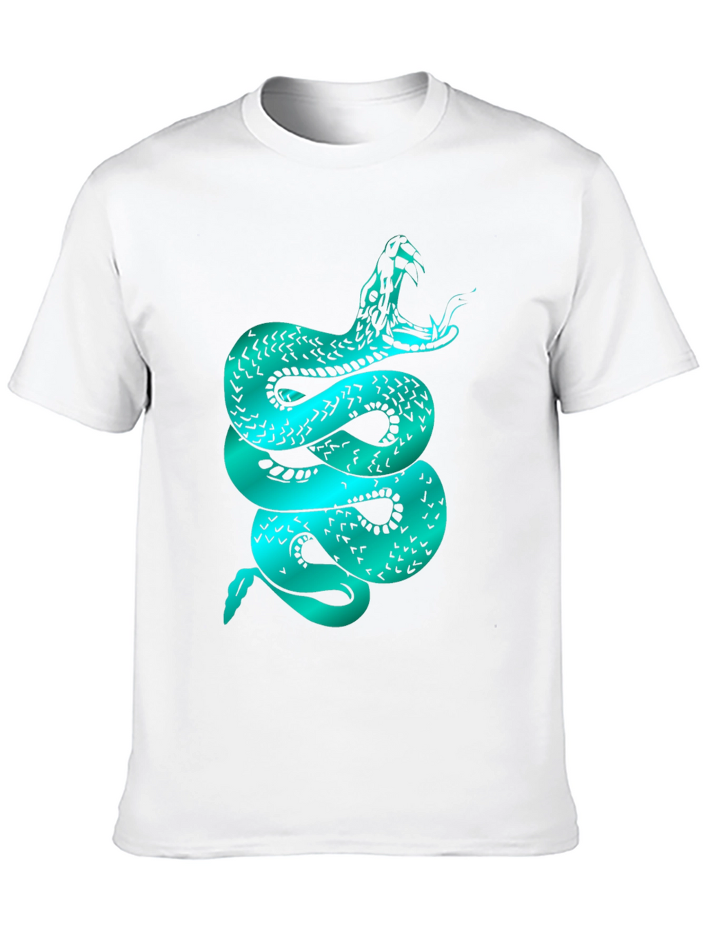Mens Snake Graphic Tee - Black Cotton