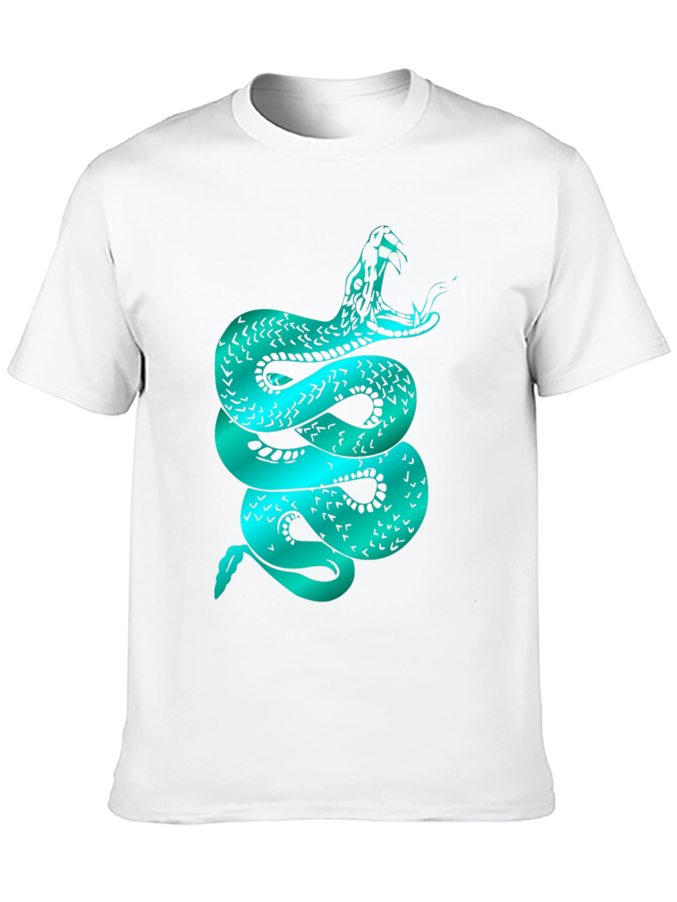Mens Snake Graphic Tee - Black Cotton
