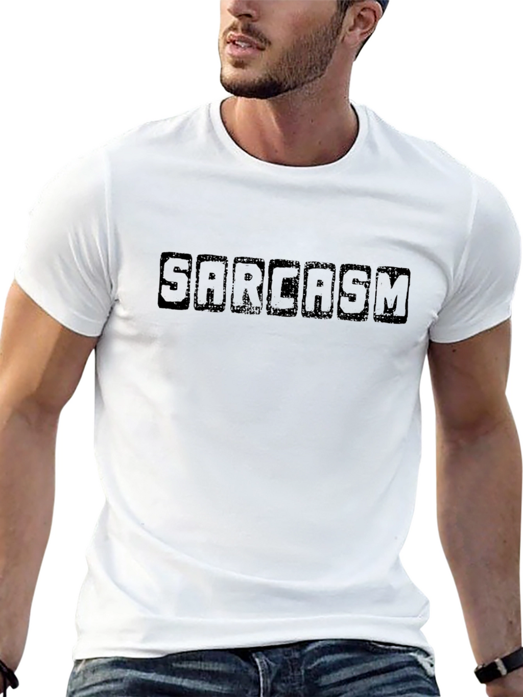 Sarcasm Black Graphic Tee - Mens Casual T-Shirt