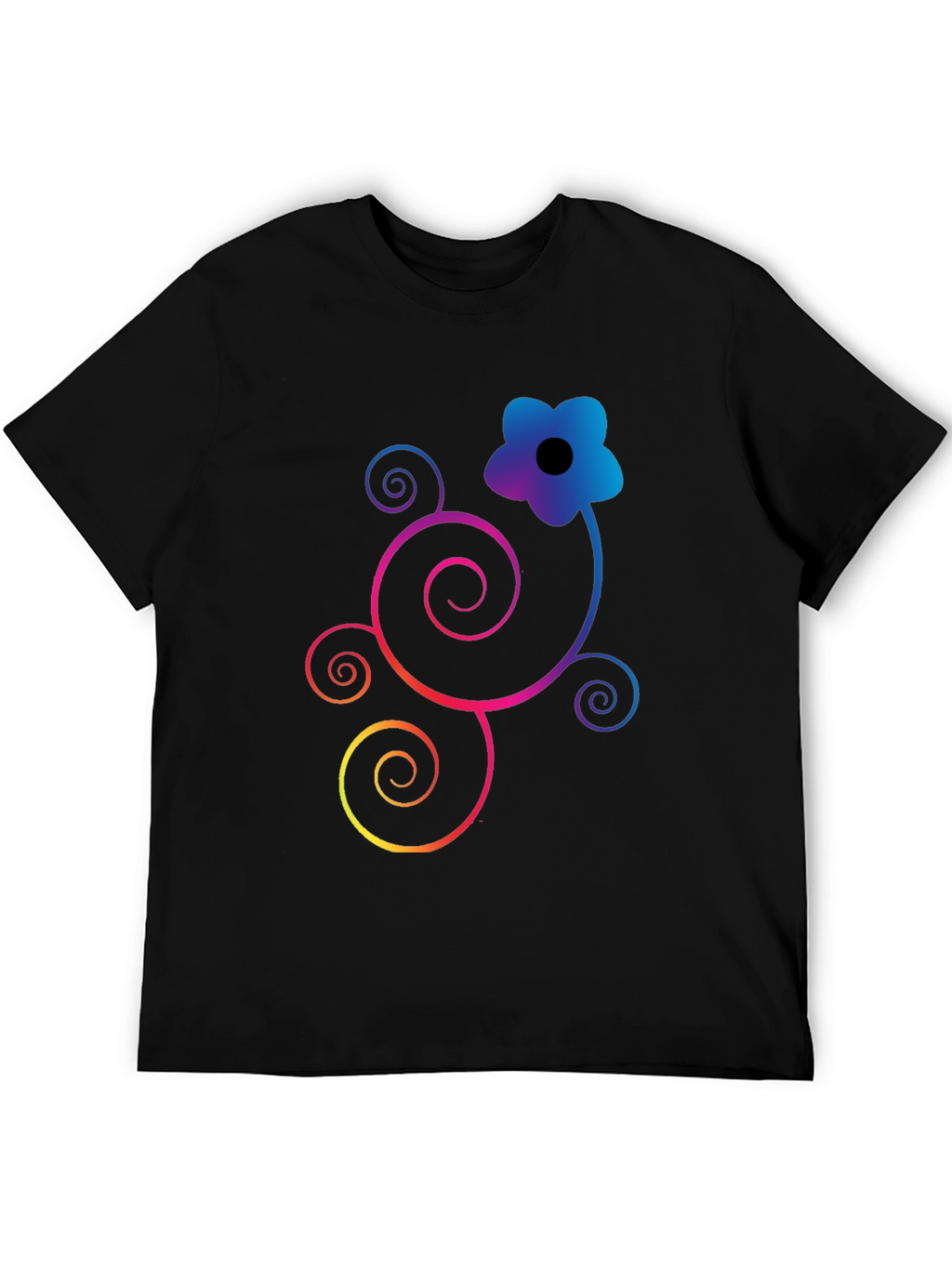Floral Swirl Graphic Black T-Shirt