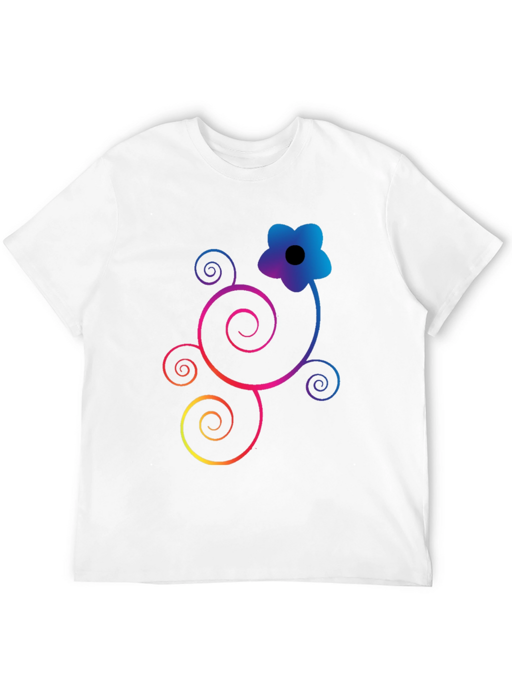 Floral Swirl Graphic Black T-Shirt