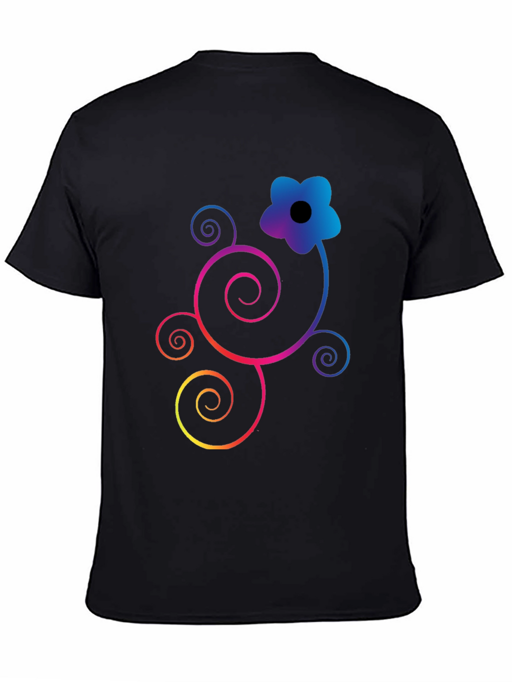 Floral Swirl Graphic Black T-Shirt