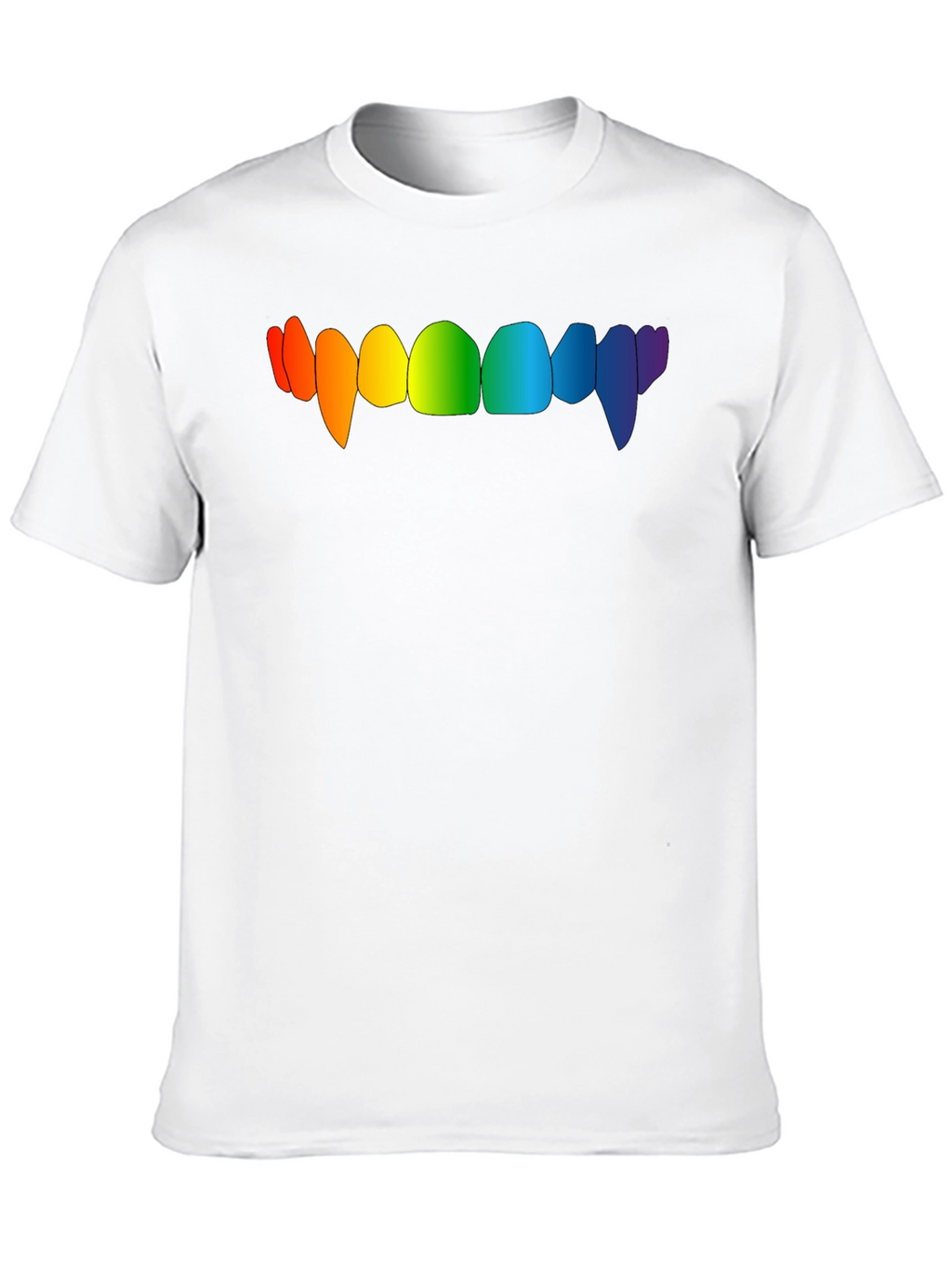 Rainbow Vampire Teeth Graphic Tee - Black