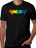 Rainbow Vampire Teeth Graphic Tee - Black