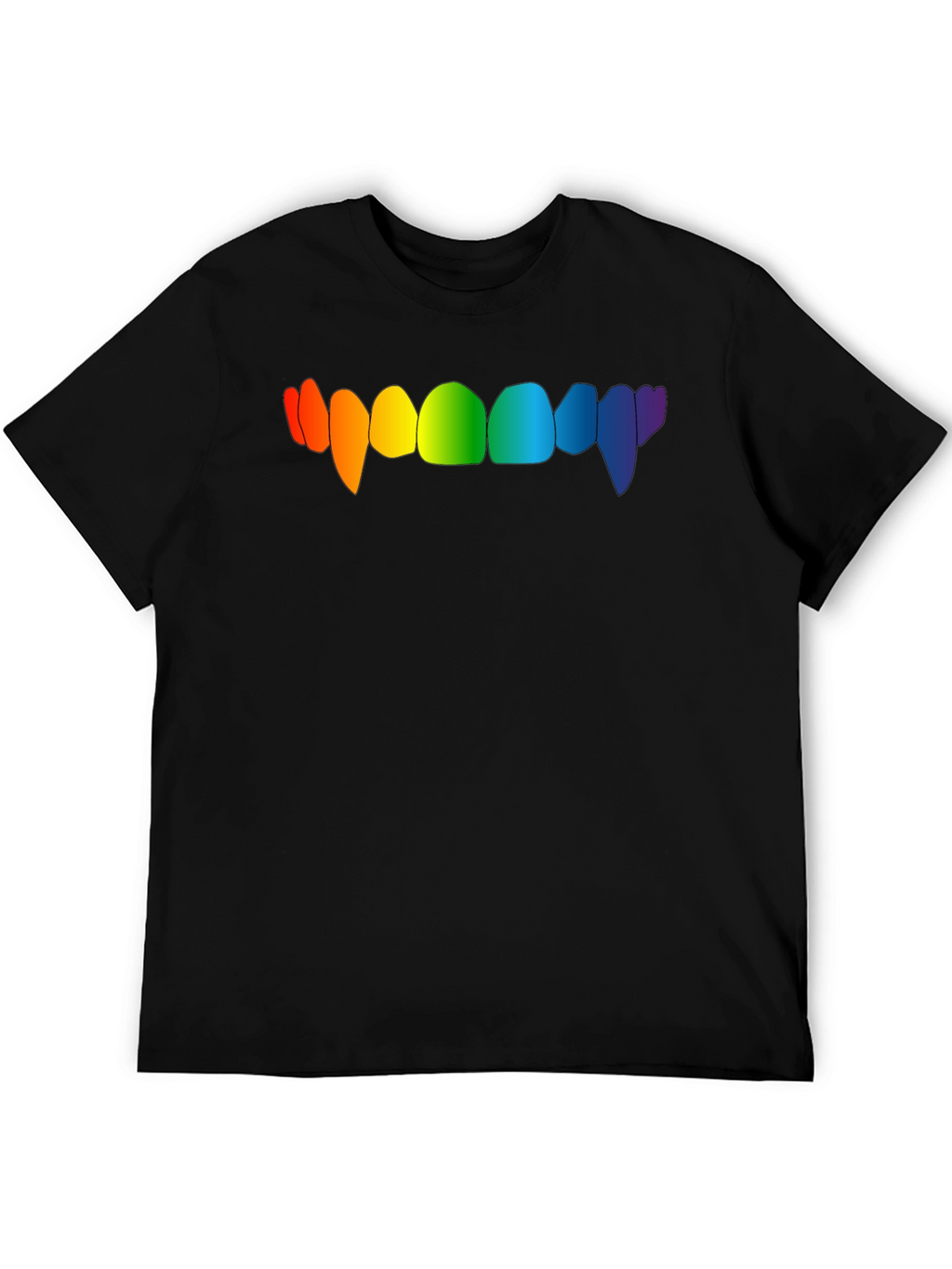 Rainbow Vampire Teeth Graphic Tee - Black