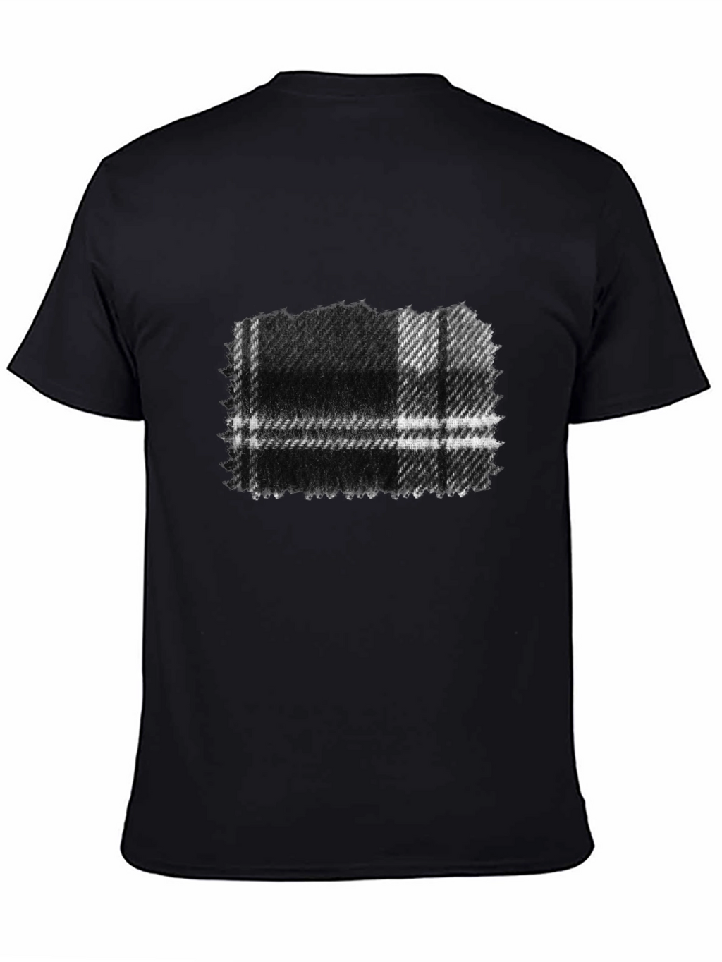 Mens Black Plaid Graphic Tee