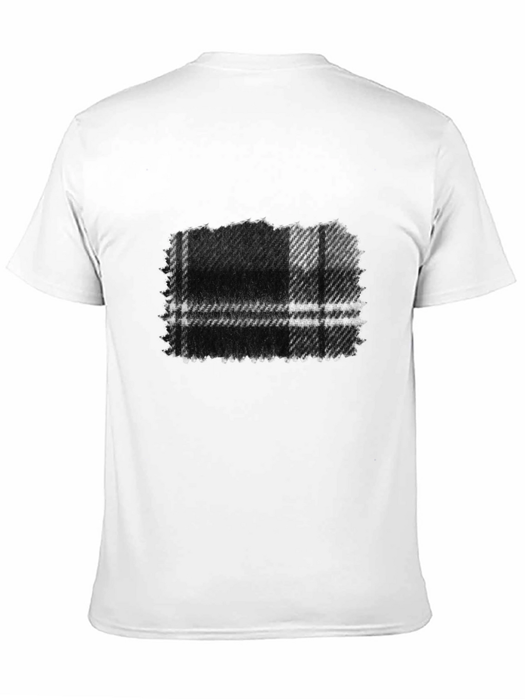 Mens Black Plaid Graphic Tee