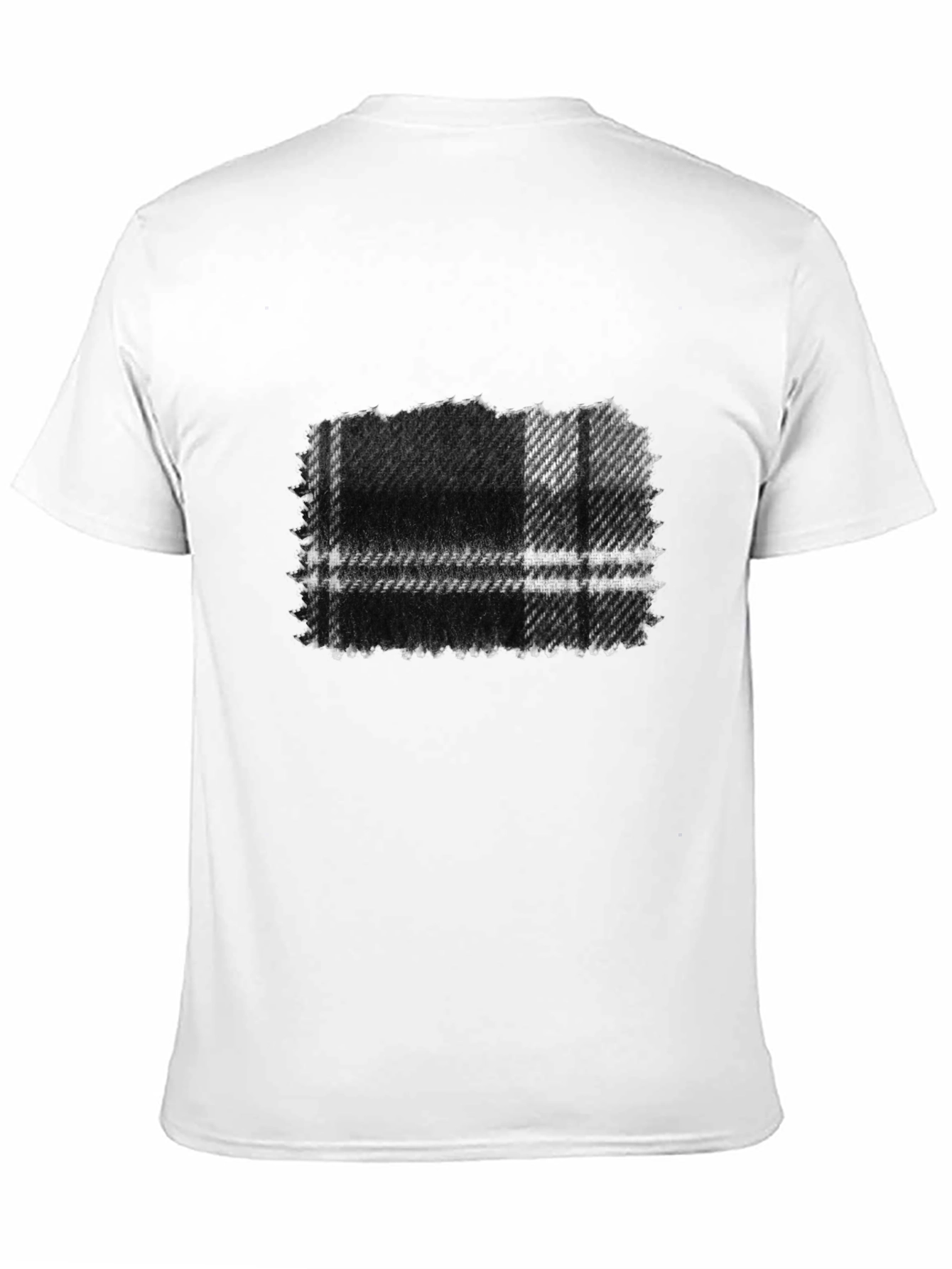 Mens Black Plaid Graphic Tee