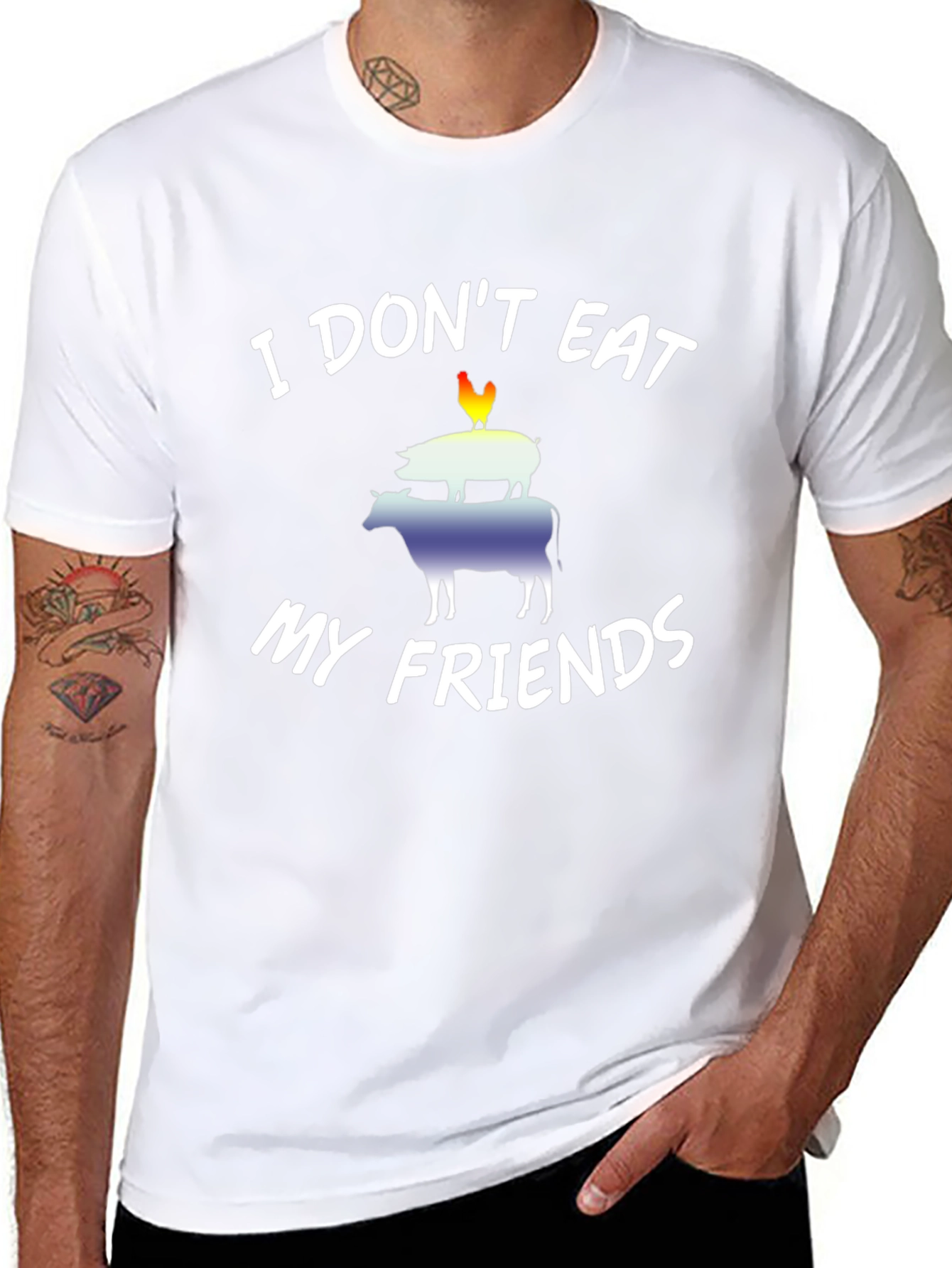 Vegan I Dont Eat My Friends Graphic Tee