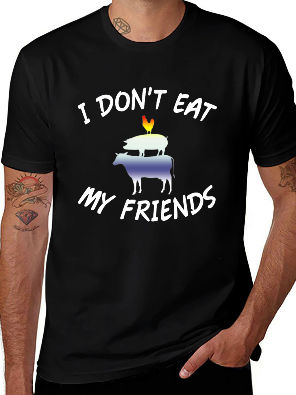 Vegan I Dont Eat My Friends Graphic Tee