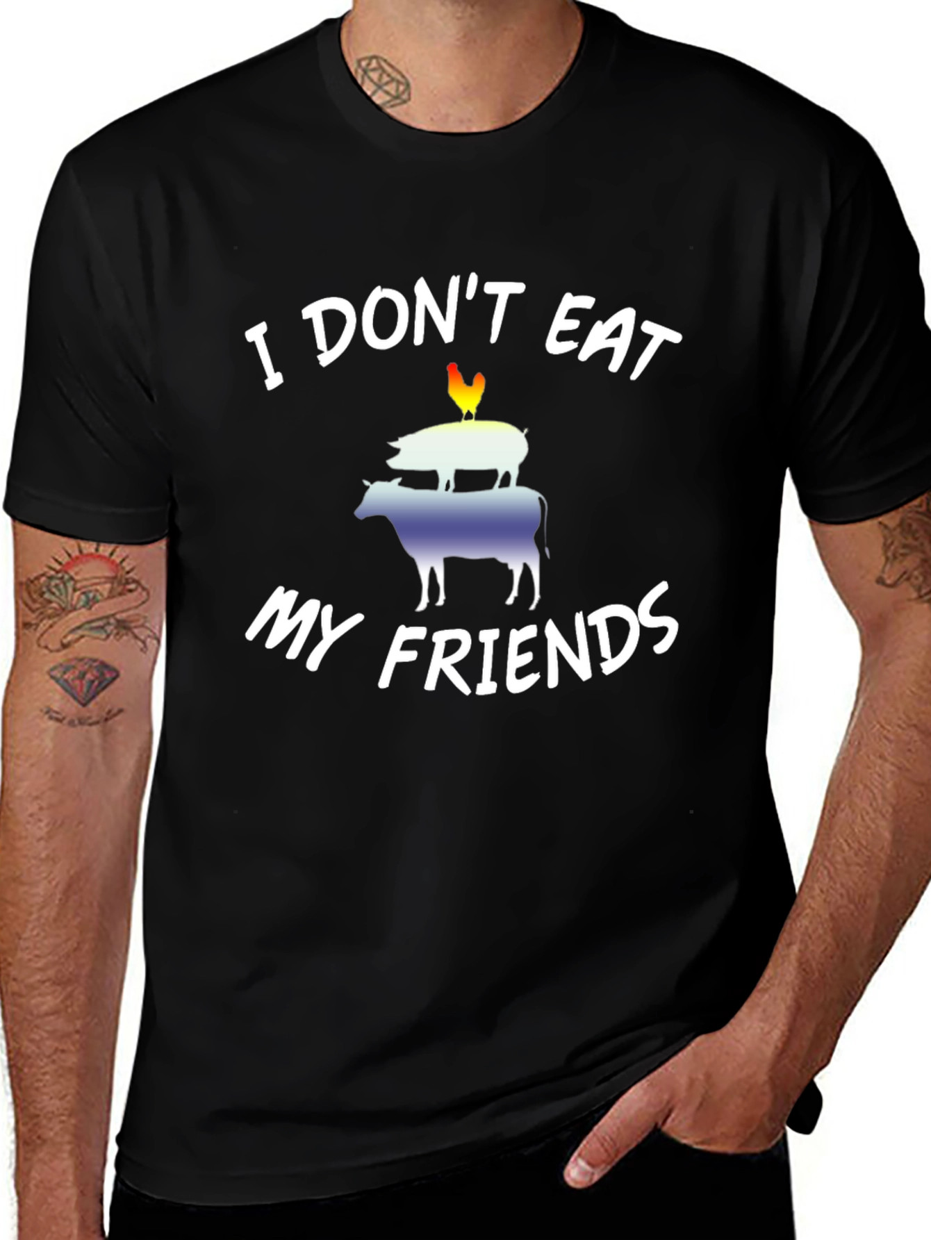Vegan I Dont Eat My Friends Graphic Tee
