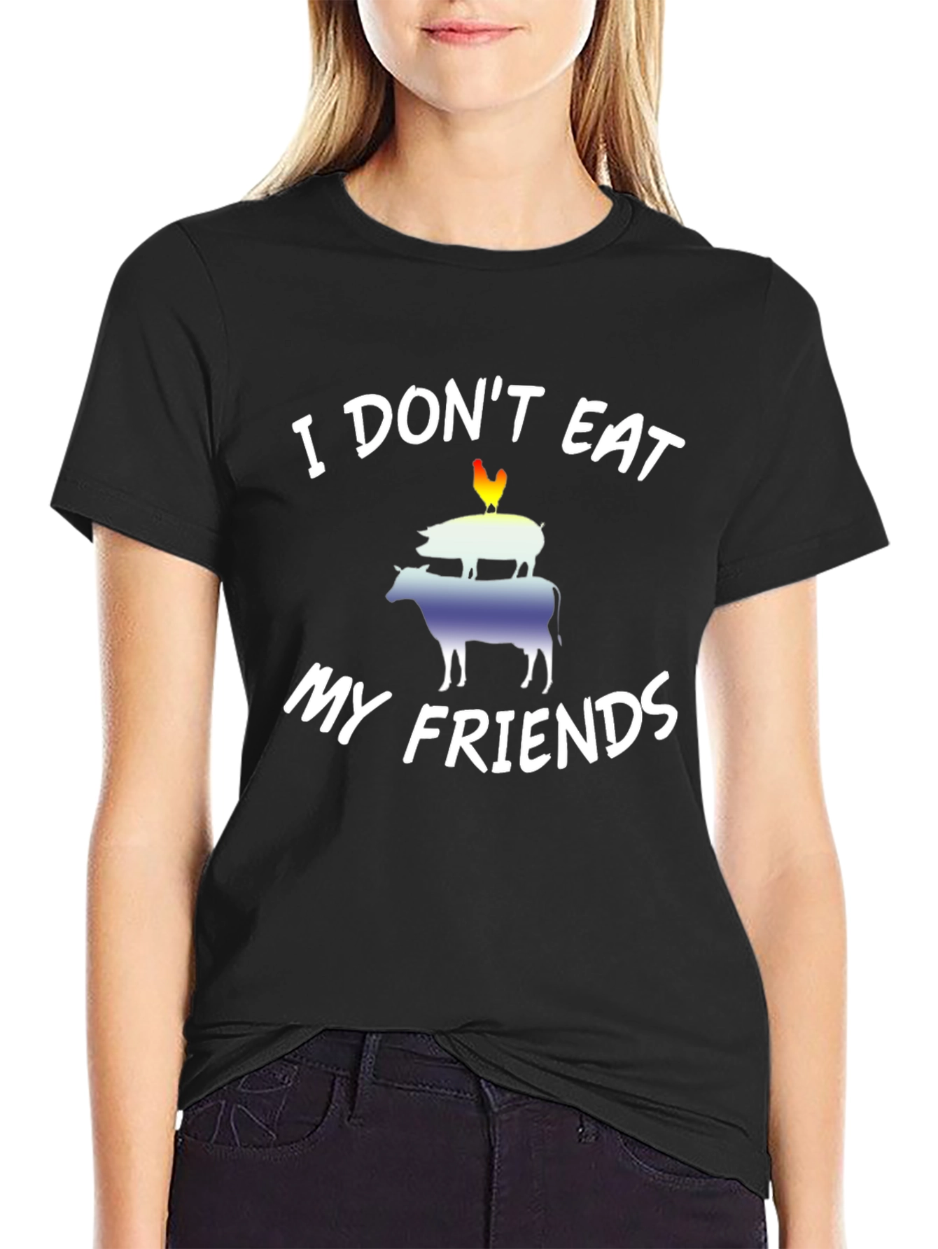 Vegan I Dont Eat My Friends Graphic Tee